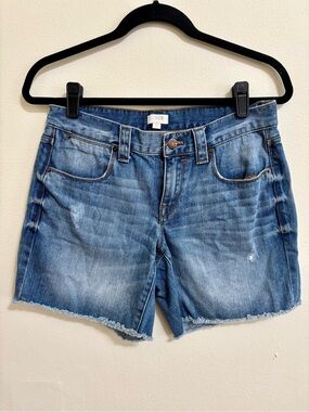 J. Crew Women's Distressed Denim Cutoff Shorts - Light Blue Wash